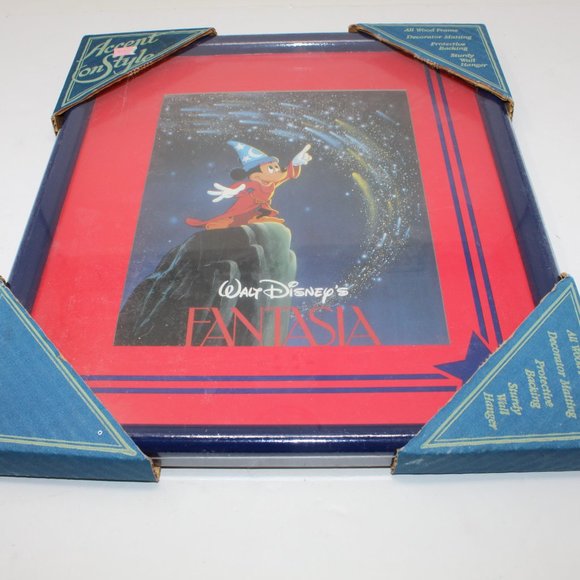 Mickey Mouse Fantasia Framed Movie Poster NWT Wood Frame by Accent on Style - Picture 6 of 8